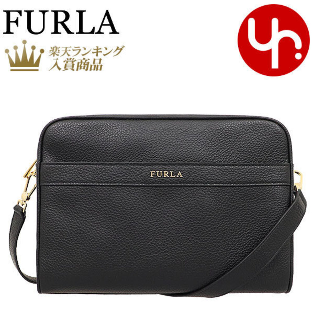 FURLA Avril Leather Crossbody Shoulder Bag Onyx Black Nero Black Bags